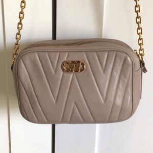 Stuart Weitzman Neutral Pink Quilt Camara Crossbody Bag